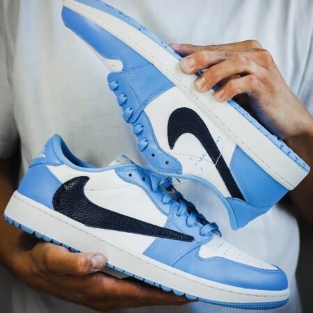 Buy First Copy Nike Air Jordan 1 Low X Travis Scott UNC Blue Semi UA Shoes Online India