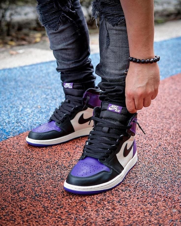 Premium Quality Nike Air Jordan Retro 1 High OG Court Purple - Image 10