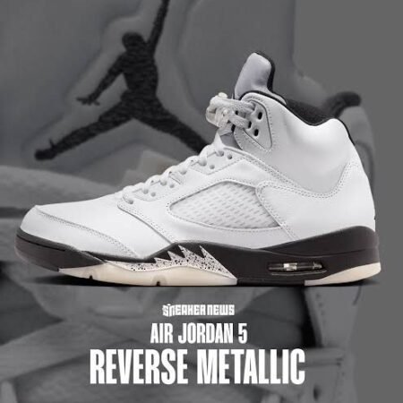 Nike Jordan 5 Reverse Metallic White Black