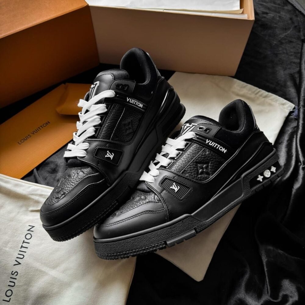 Buy Affordable First Copy Louis Vuitton Trainer Full Black Shoes Online India