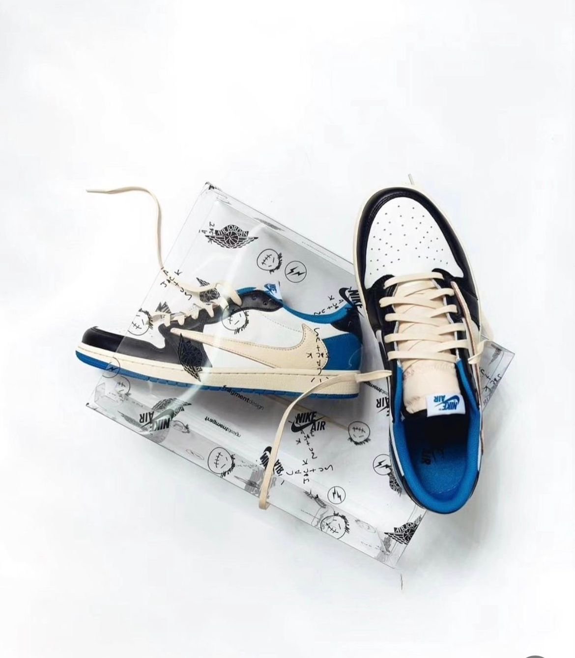 Premium Quality Nike Air Jordan Retro 1 Low Fragment X Travis Scott Surplus - Image 4