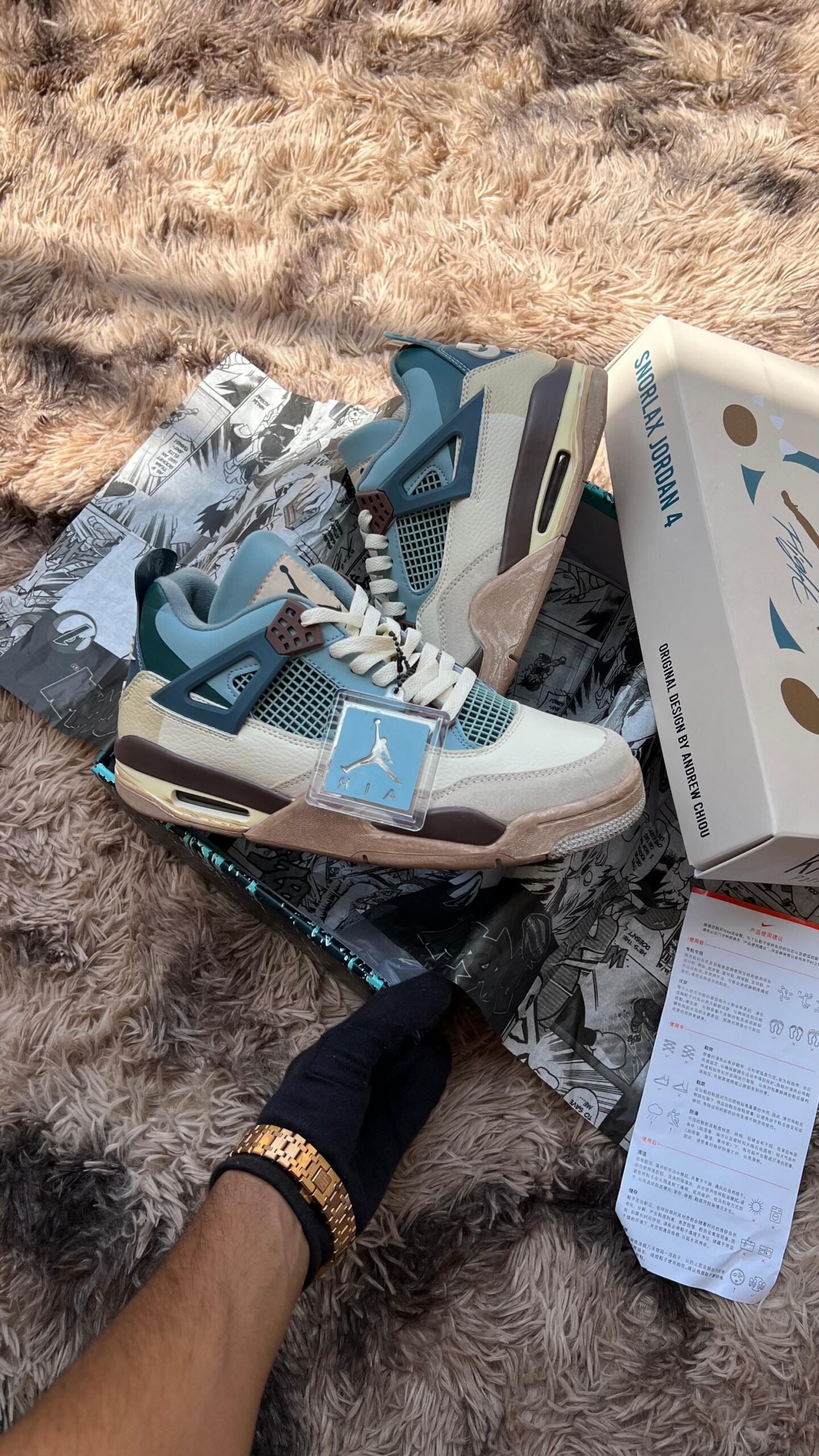 Premium Quality Nike Air Jordan Retro 4 Snorlax Custom - Image 3