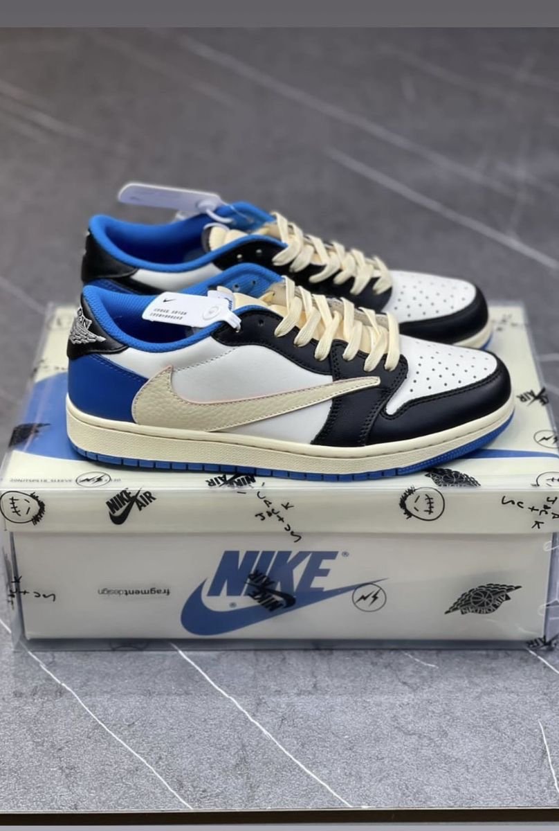 Premium Quality Nike Air Jordan Retro 1 Low Fragment X Travis Scott Surplus - Image 3
