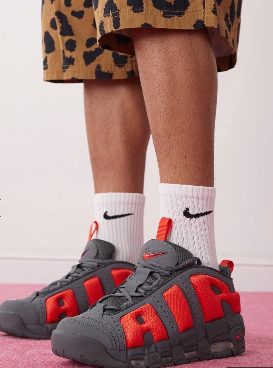High Quality Nike Air More Uptempo Dark Grey Light Crimson - Image 4