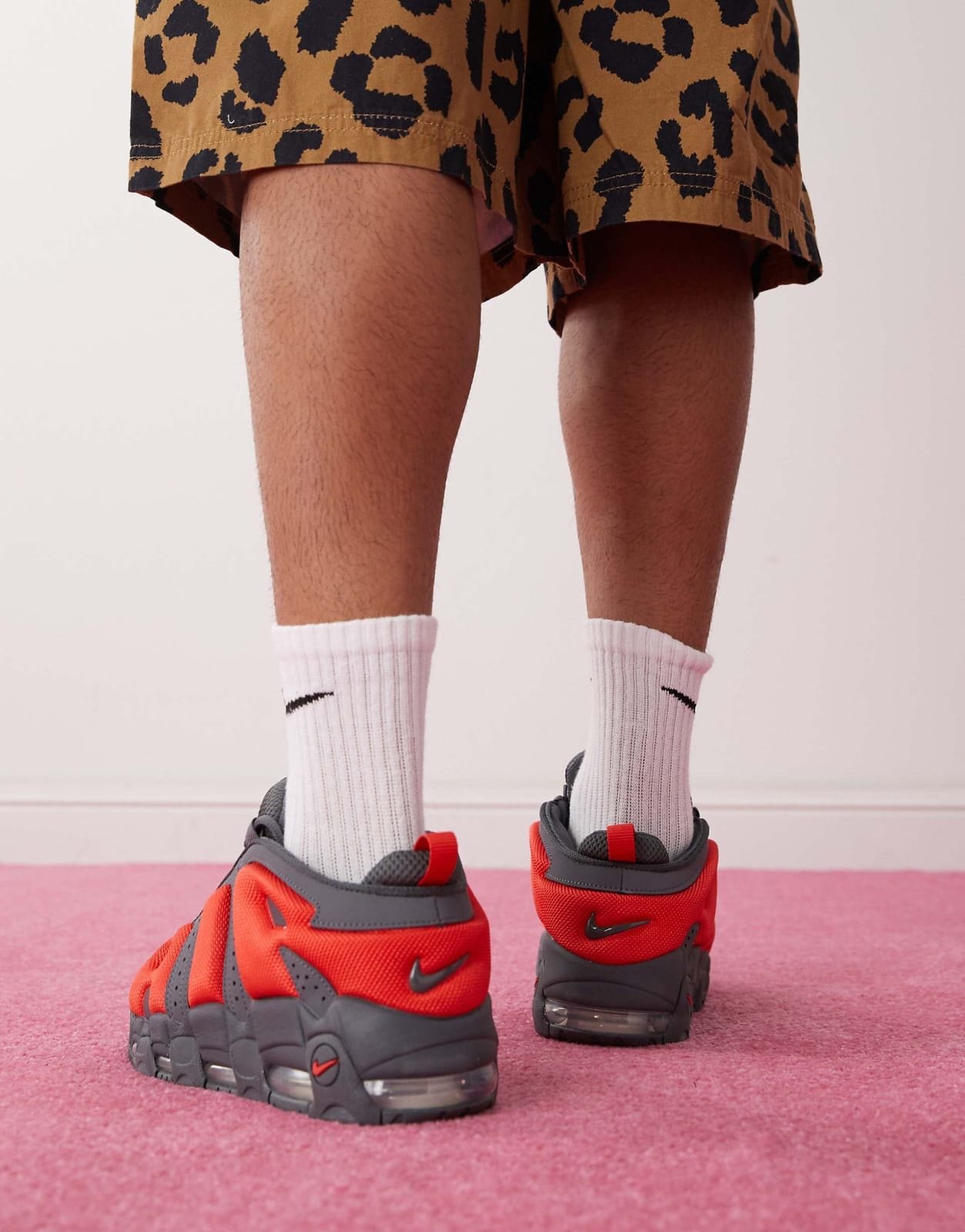 High Quality Nike Air More Uptempo Dark Grey Light Crimson - Image 3