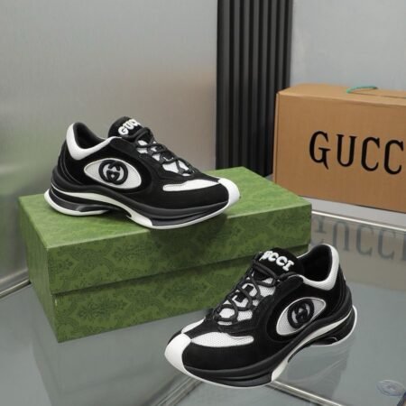 Buy First Copy Gucci Runaway Black White Shoes Online India