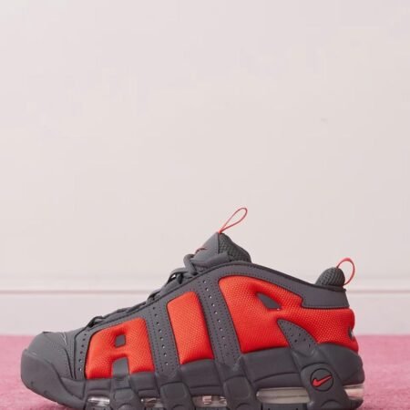 Buy First Copy Nike Air More Uptempo Dark Grey Light Crimson Shoes Online India