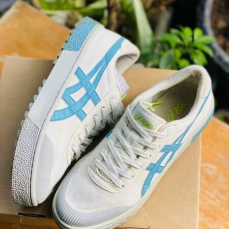 Buy First Copy Asics Court Trail White Blue Shoes Online India