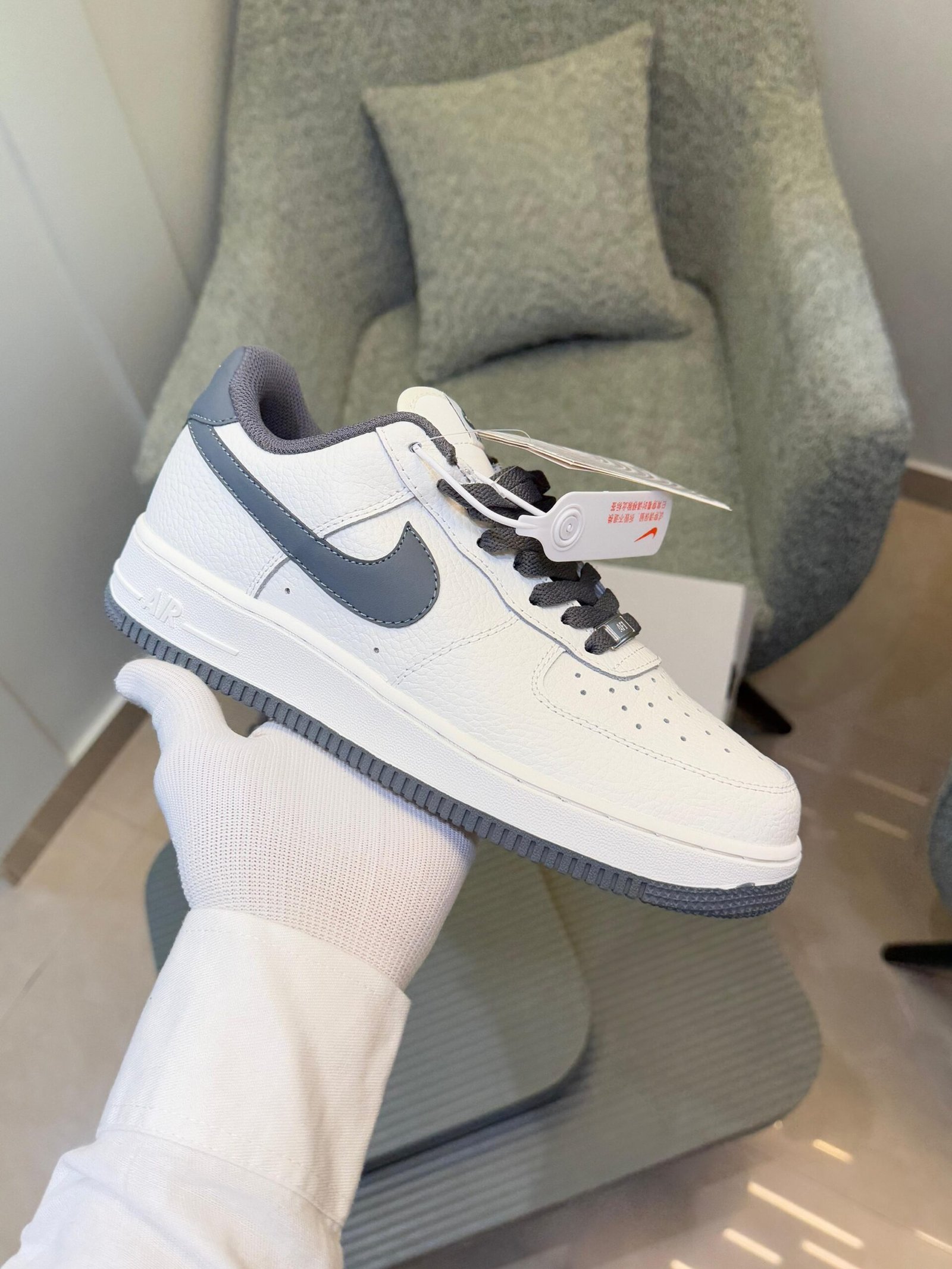 Premium Quality Nike Airforce 1 07 Dark Grey White - Image 2