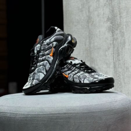 BUy First Copy Nike Airmax Plus TN Black Orange Camo Shoes online india