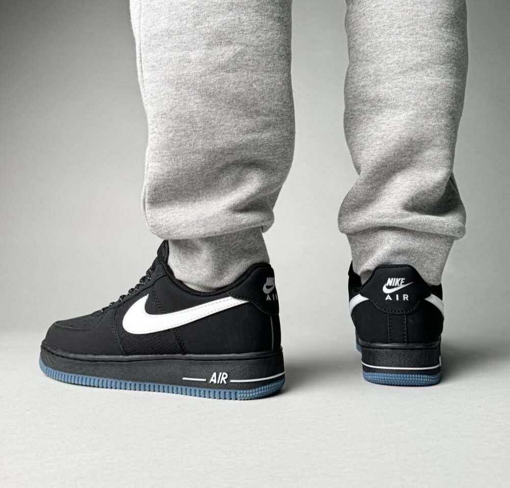 Nike Airforce 1 low Anthracite black Reflective swoosh - Image 2