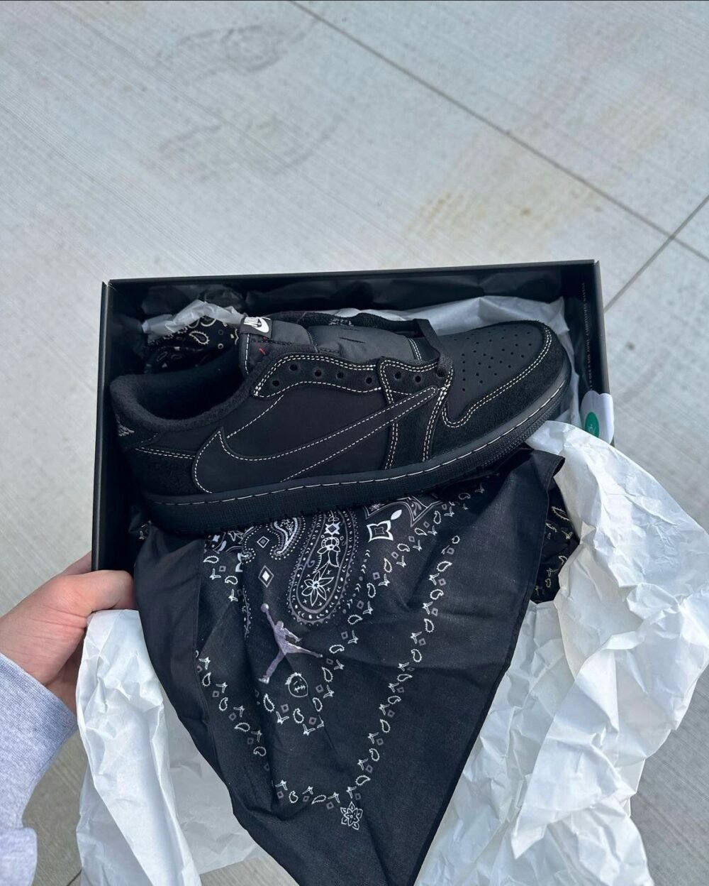 Nike Travis Scott x AJ1 Low Black Phantom SEMI UA - Image 2