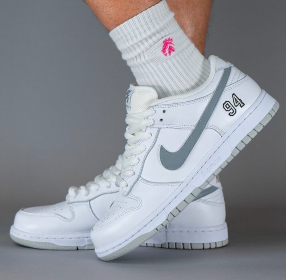 Supreme x Nike SB Dunk Low White Grey