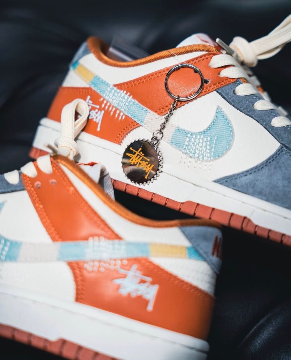 Nike Sb Dunk Low X Stussy Grey Orange - Image 3