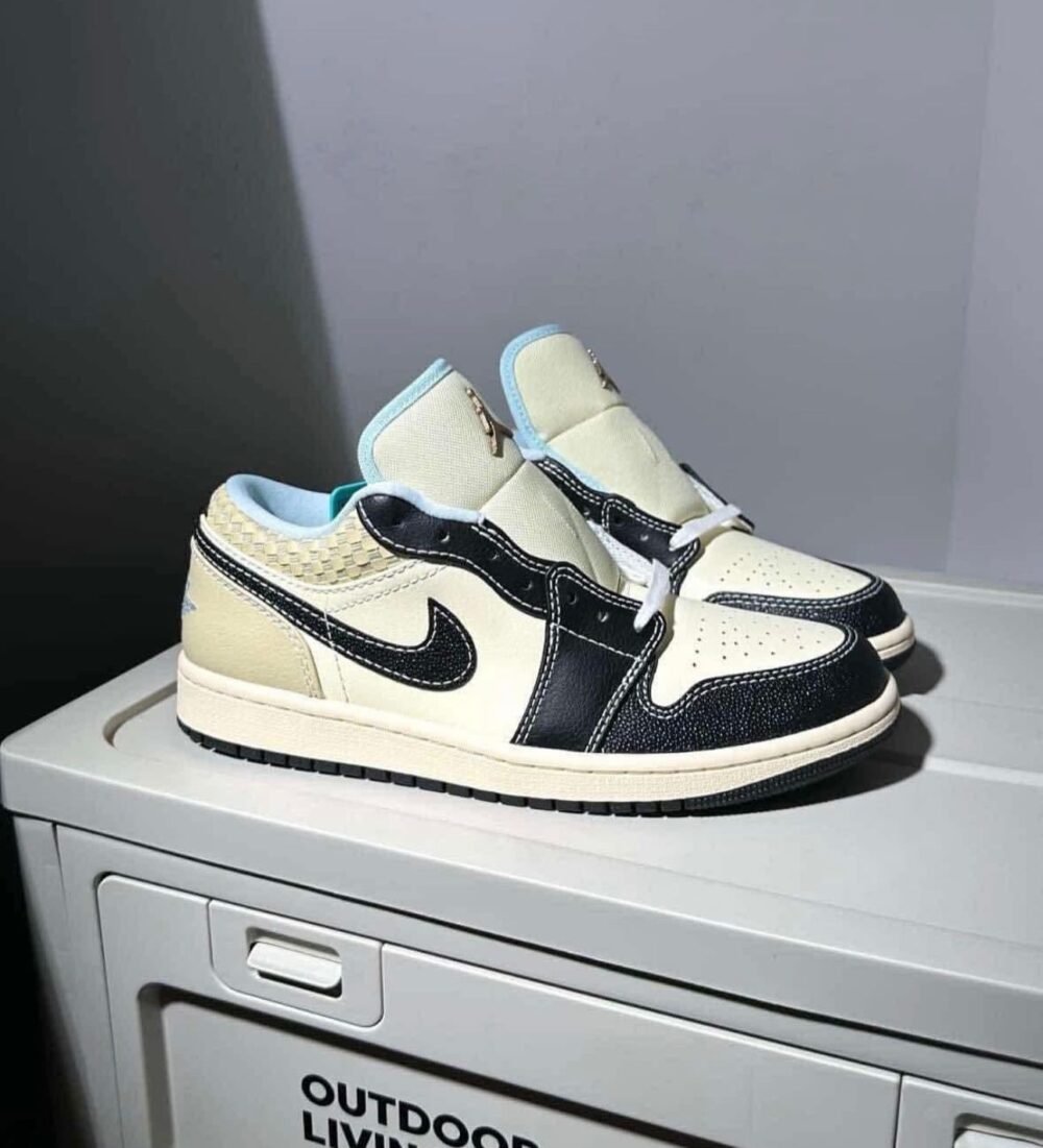 NIKE AIR JORDAN 1 LOW COCONUT MILK BLACK MUSLIN
