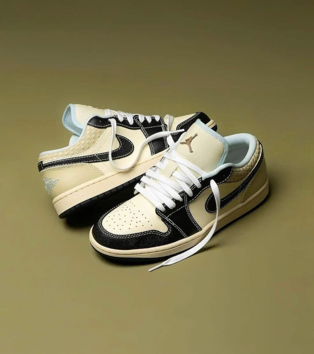 NIKE AIR JORDAN 1 LOW COCONUT MILK BLACK MUSLIN - Image 6