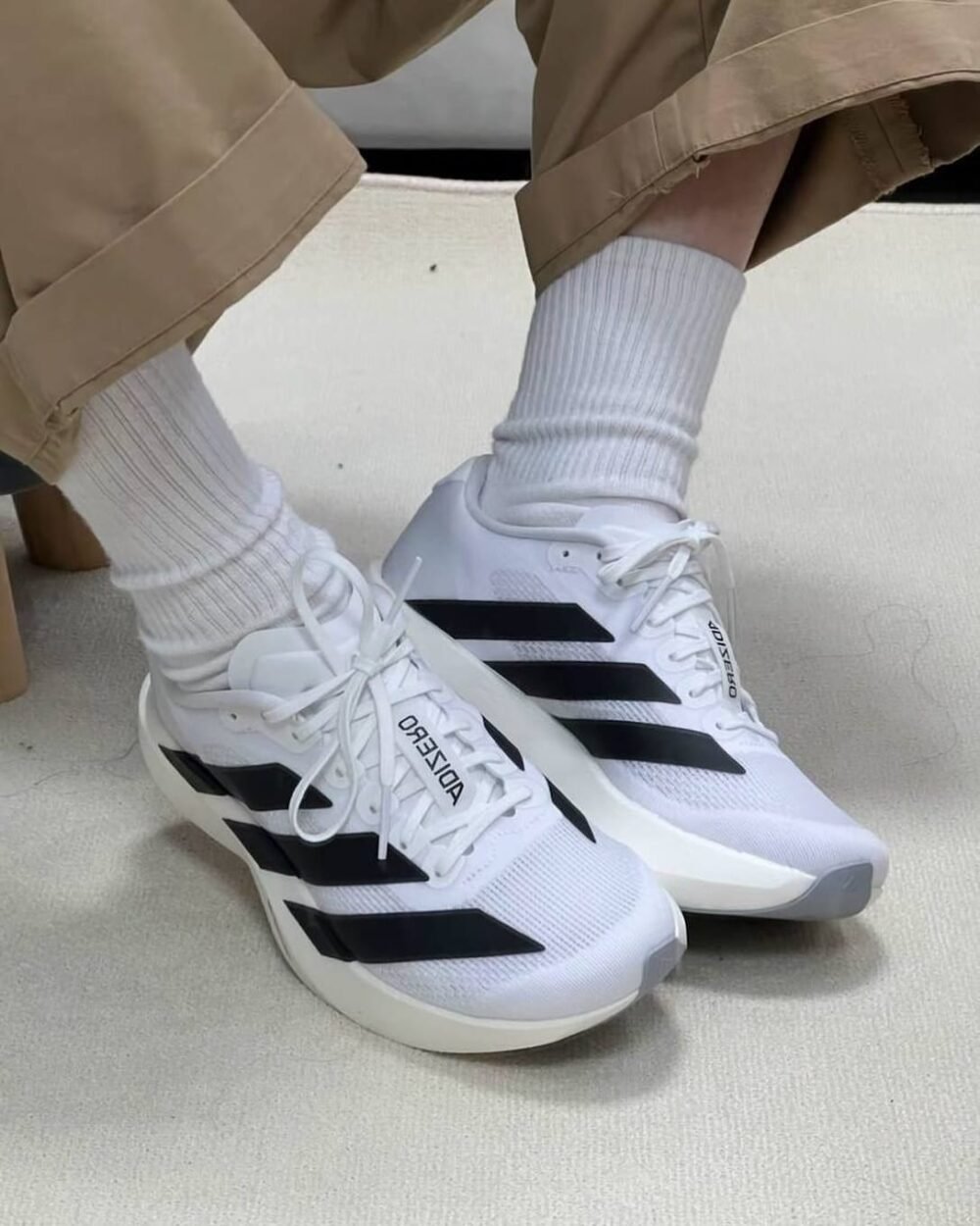 Adidas adizero evo sl core White Black - Image 3