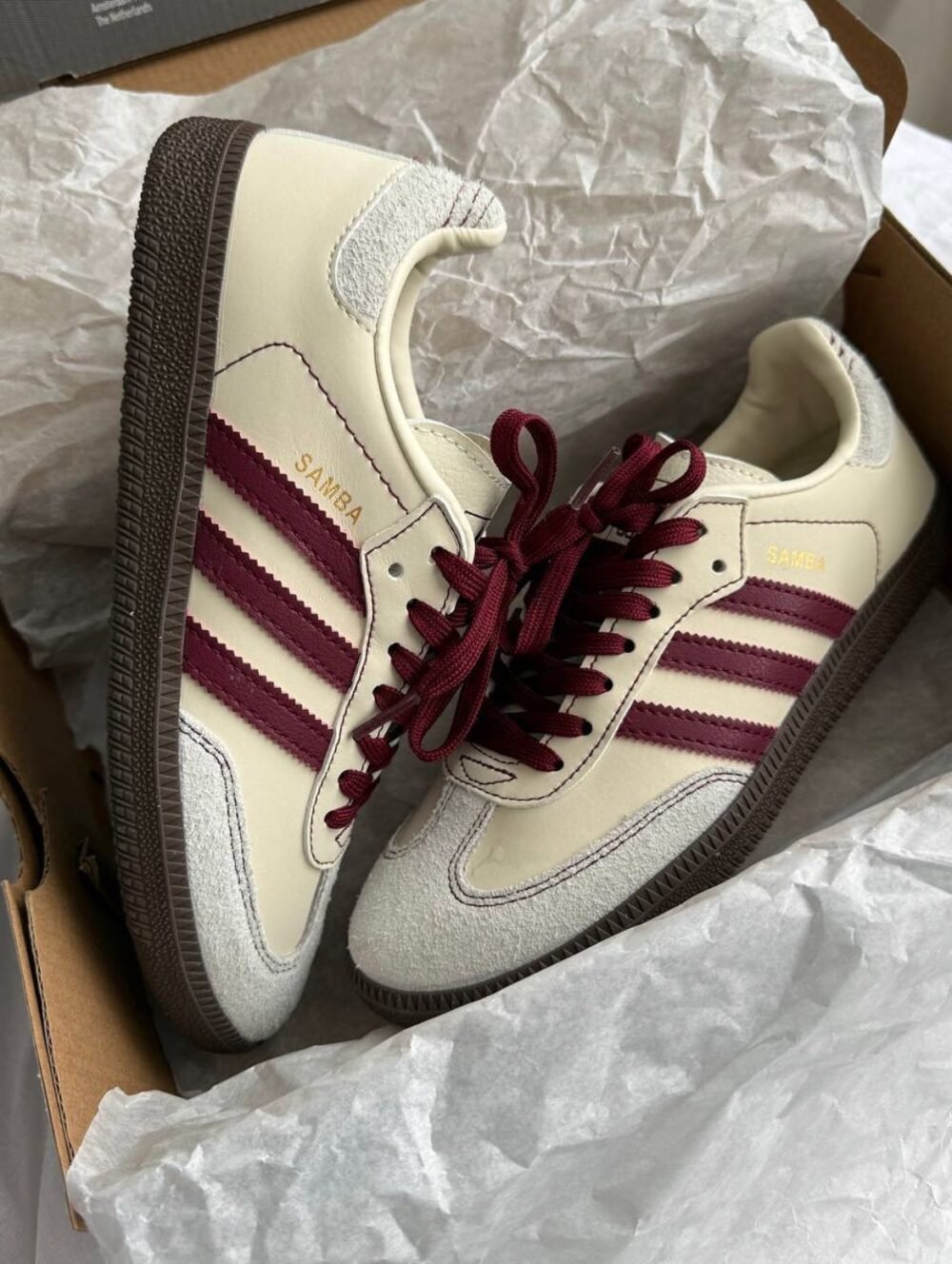 Adidas Samba Wonder White Maroon - Image 3