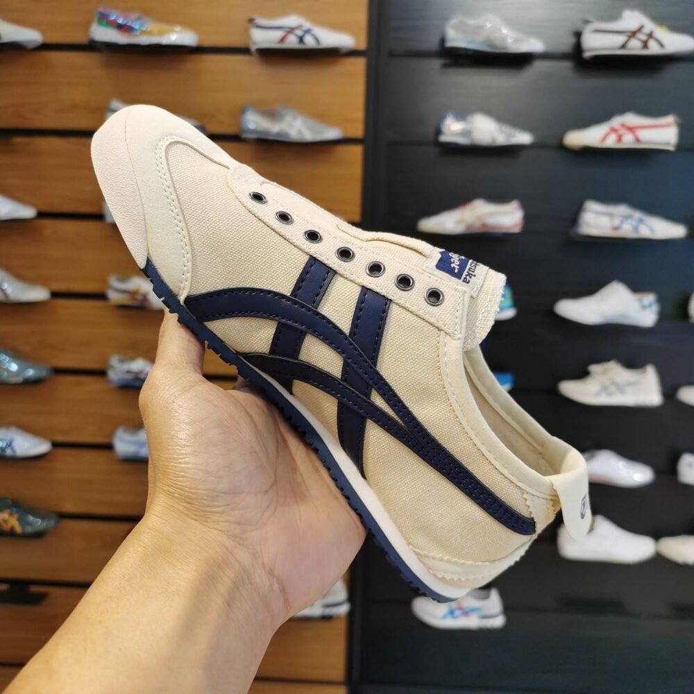 Onitsuka Tiger Mexico 66 BEIGE NAVY SLIPON - Image 2