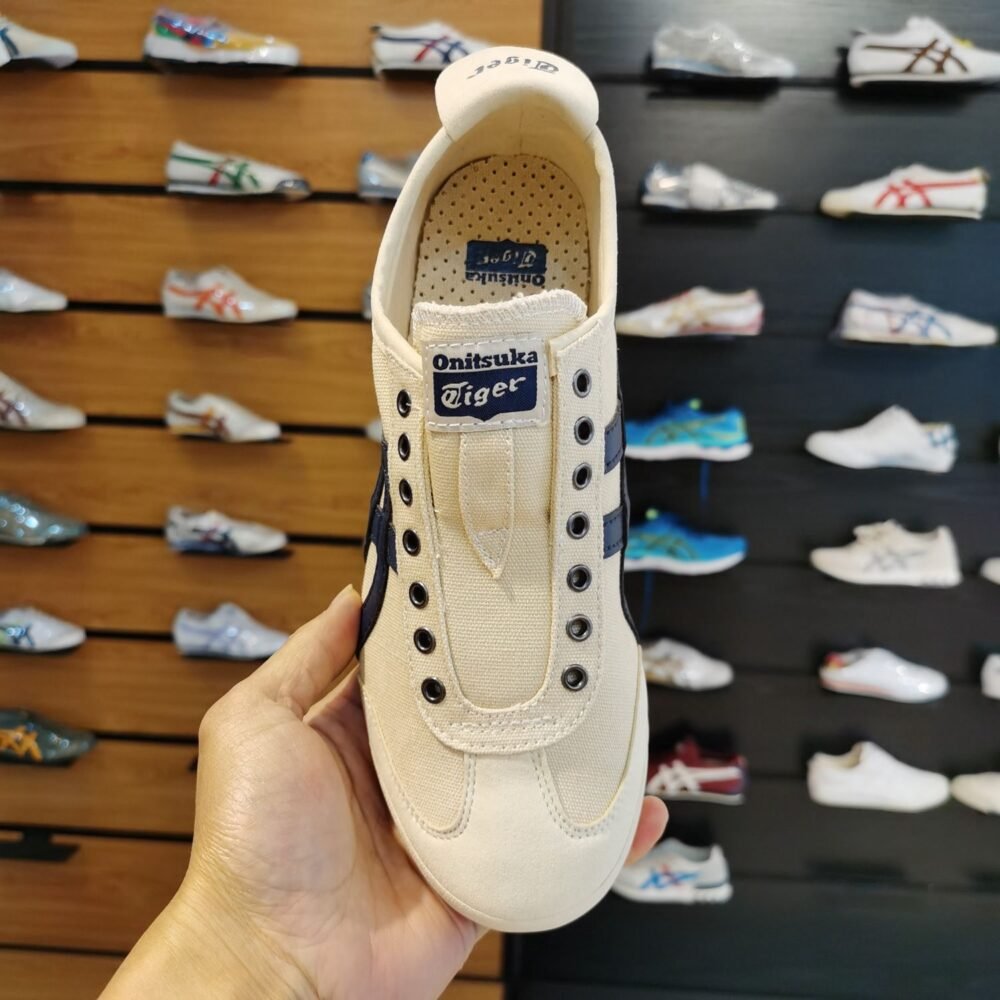 Onitsuka Tiger Mexico 66 BEIGE NAVY SLIPON - Image 4
