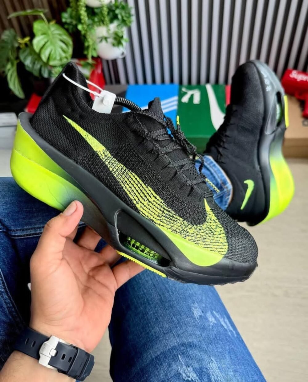 Nikee air Zoom Alphafly Black Electric Green - Image 4