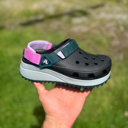 Croccs Classic Hiker Clog Black Pink Green