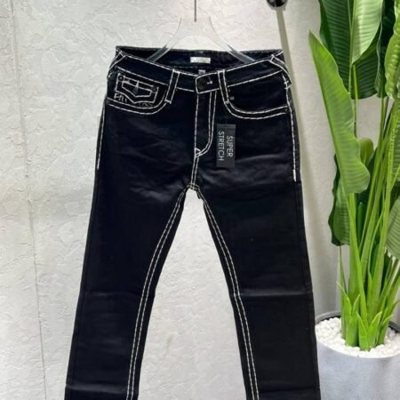 TR Black Straight fit Premium Imported Stretchable Lycra Fabric Denim with Back Pocket Embroidered Design 4225-4639