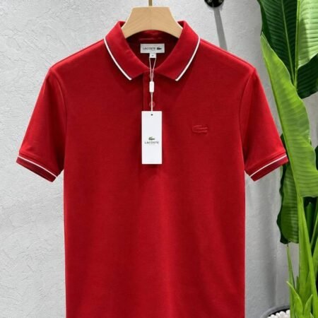 LAC Maroon Premium Imported Compact Yarn 240 GSM Pique Fabric Polo Tshirt with Collar Design and Embroidered Logo 4615