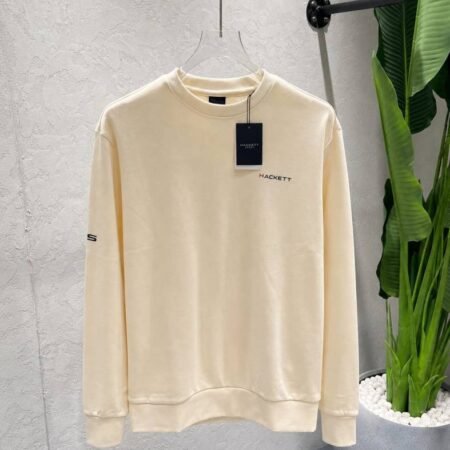 HACK Cream Premium Imported Interlock Cotton 380 GSM Printed Logo Sweatshirt 3369